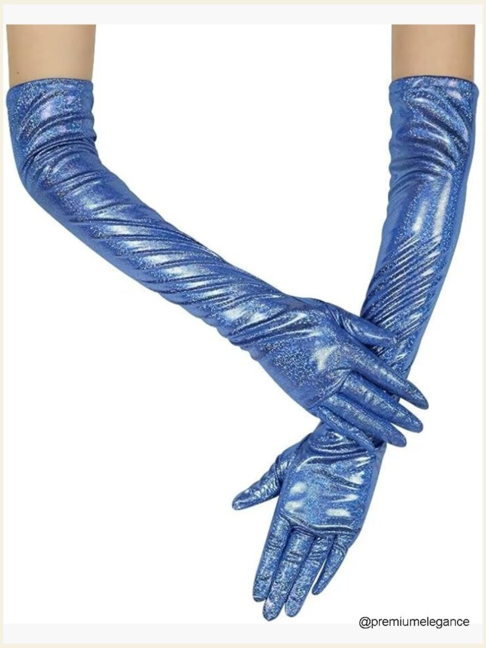 Metallic Glitter Long Opera Gloves Stretchy Spandex Party Dance Accessories